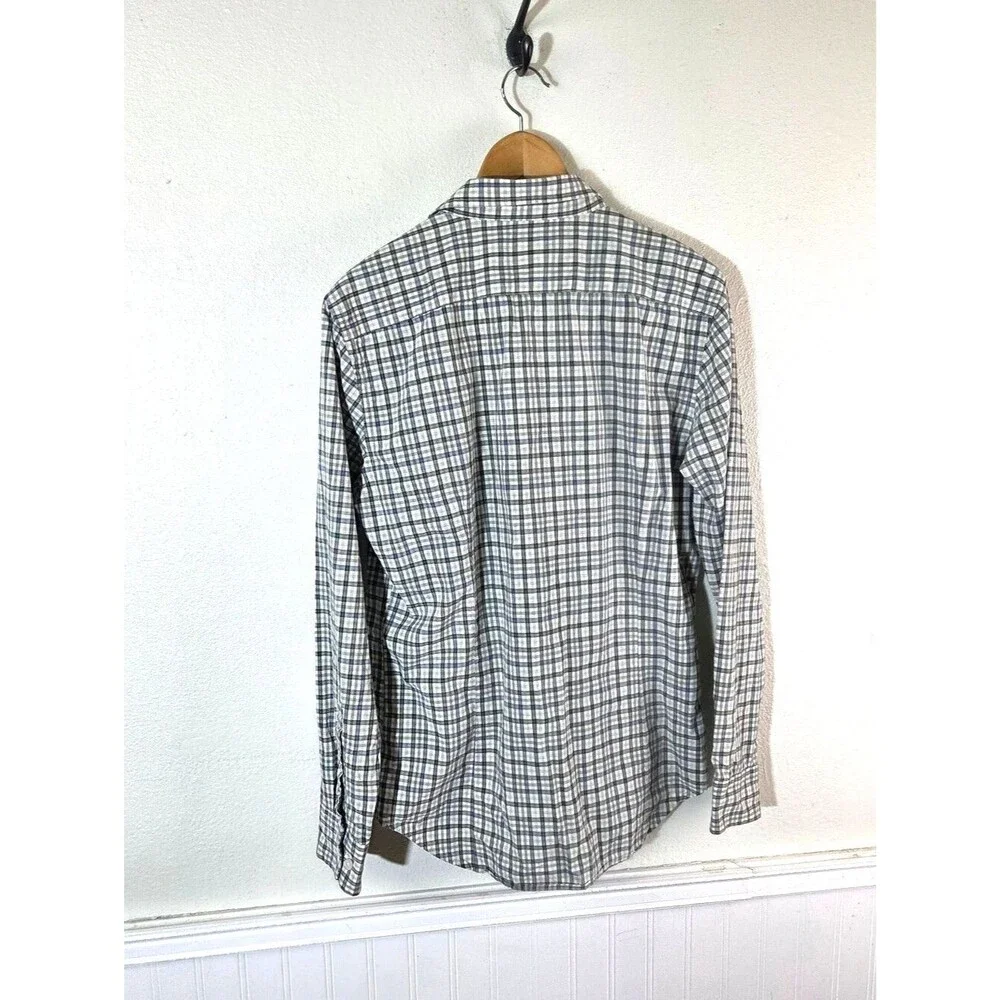 Banana Republic Factory Mens Medium Plaid Button Up Shirt Soft Wash Standard Fit